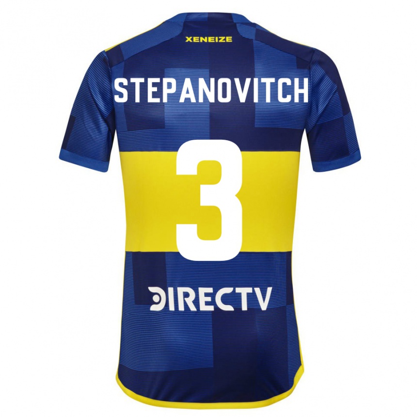 Niño Fútbol Camiseta Nicolás Stepanovitch #3 Azul Amarillo 1ª Equipación 2024/25 Argentina