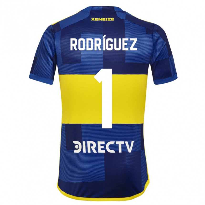 Niño Fútbol Camiseta Fernando Rodríguez #1 Azul Amarillo 1ª Equipación 2024/25 Argentina