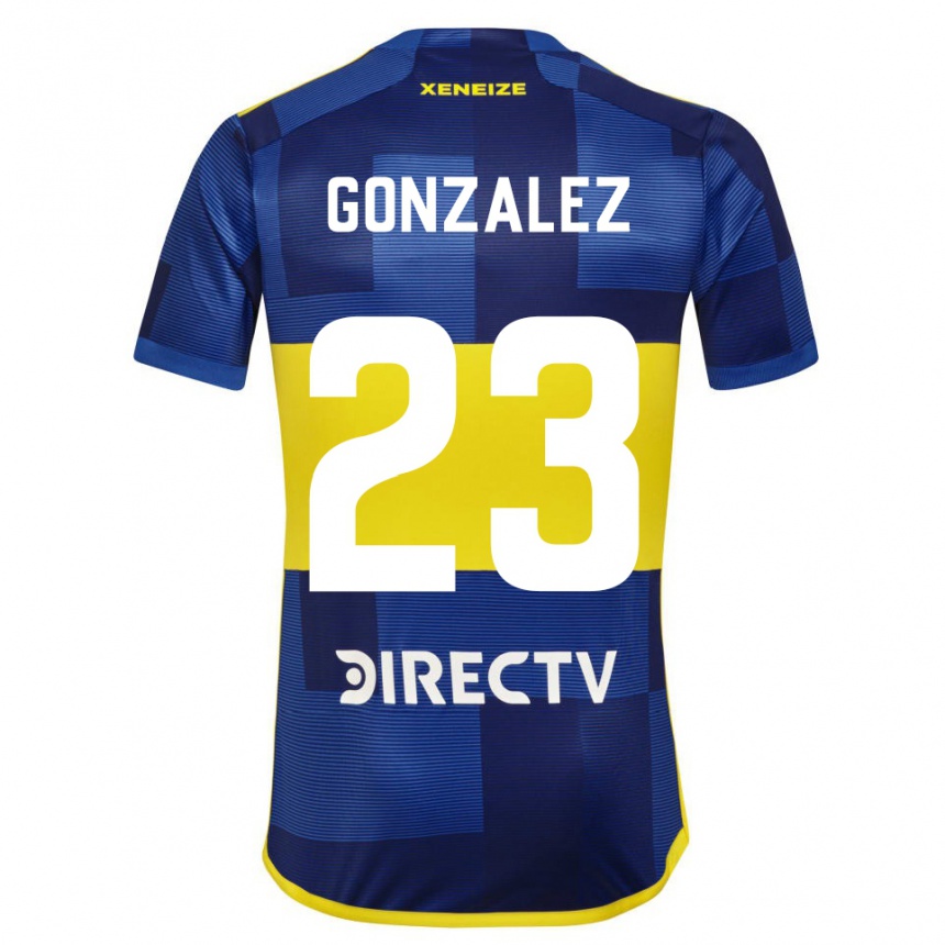 Niño Fútbol Camiseta Diego Gonzalez #23 Azul Amarillo 1ª Equipación 2024/25 Argentina