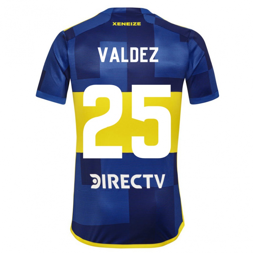 Niño Fútbol Camiseta Bruno Valdez #25 Azul Amarillo 1ª Equipación 2024/25 Argentina