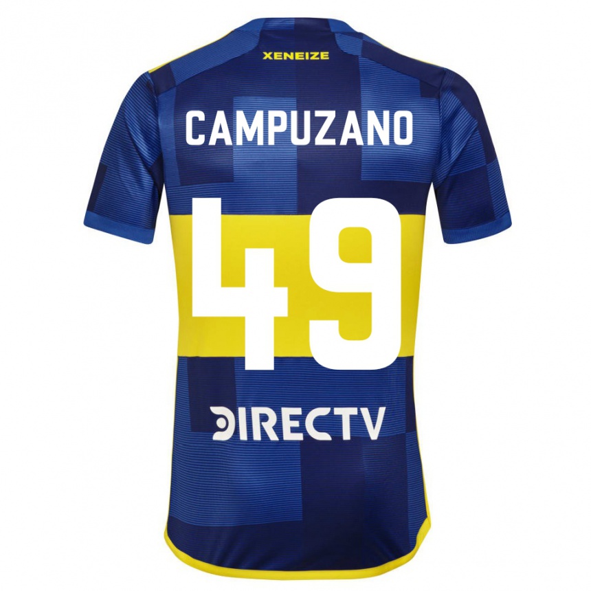 Niño Fútbol Camiseta Jorman Campuzano #49 Azul Amarillo 1ª Equipación 2024/25 Argentina