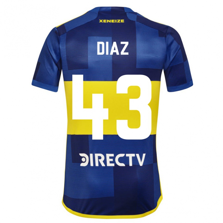 Niño Fútbol Camiseta Tomas Diaz #43 Azul Amarillo 1ª Equipación 2024/25 Argentina