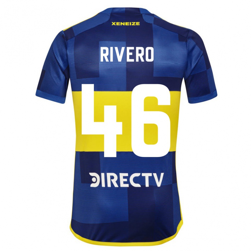 Niño Fútbol Camiseta Simon Rivero #46 Azul Amarillo 1ª Equipación 2024/25 Argentina