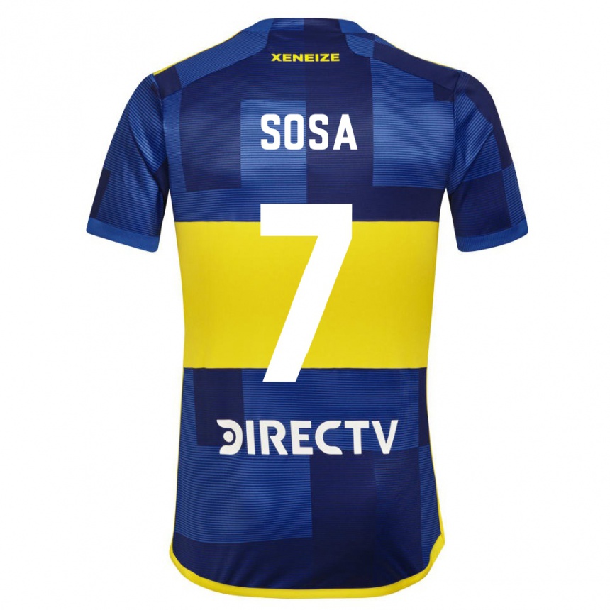 Niño Fútbol Camiseta Elián Sosa #7 Azul Amarillo 1ª Equipación 2024/25 Argentina