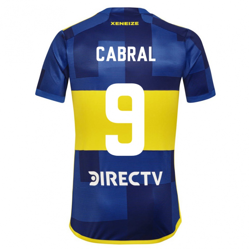 Niño Fútbol Camiseta Bruno Cabral #9 Azul Amarillo 1ª Equipación 2024/25 Argentina