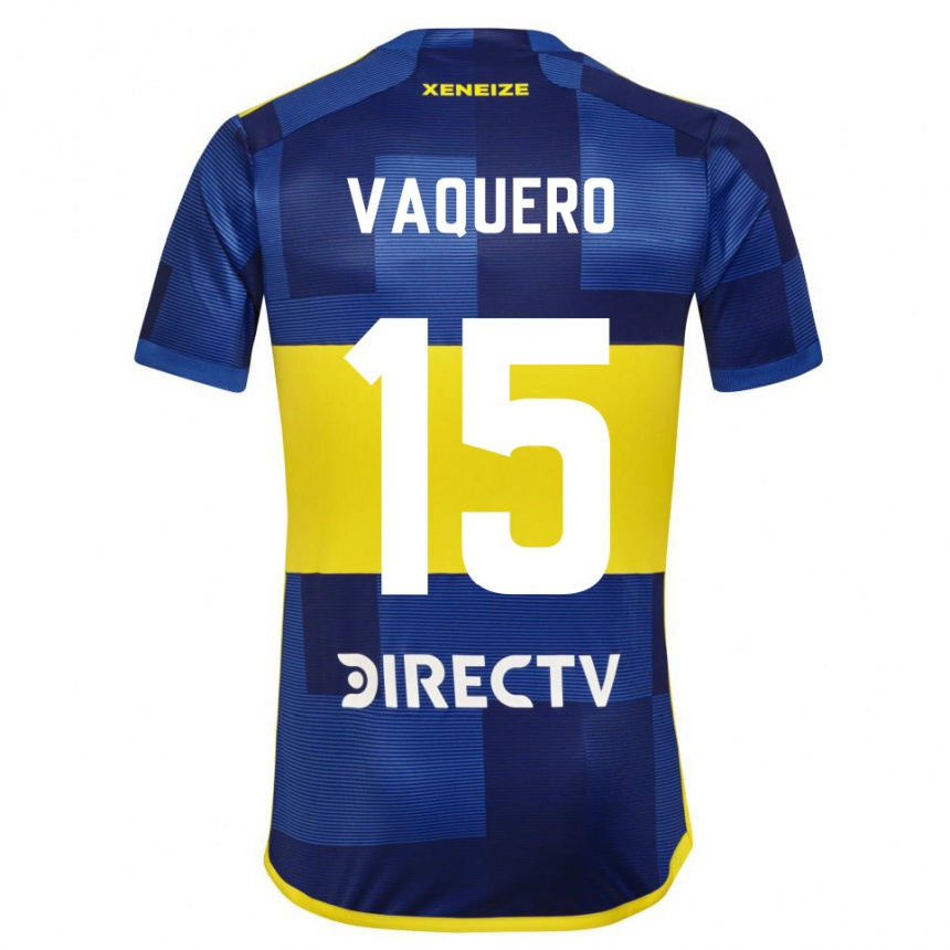 Niño Fútbol Camiseta Ivan Vaquero #15 Azul Amarillo 1ª Equipación 2024/25 Argentina