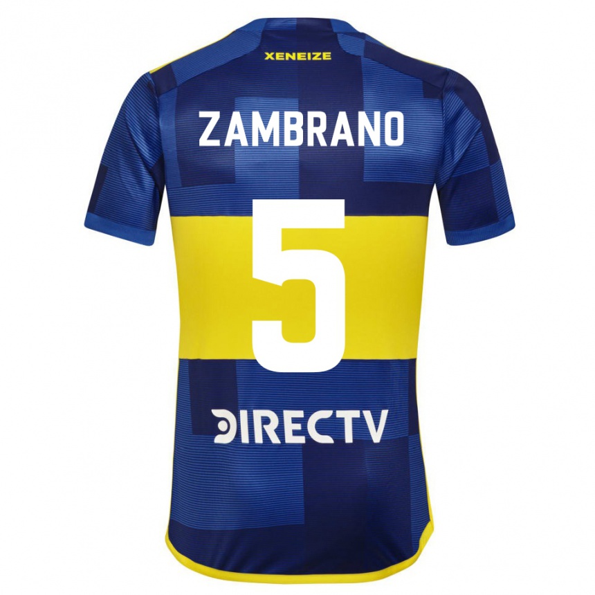 Niño Fútbol Camiseta Carlos Zambrano #5 Azul Amarillo 1ª Equipación 2024/25 Argentina