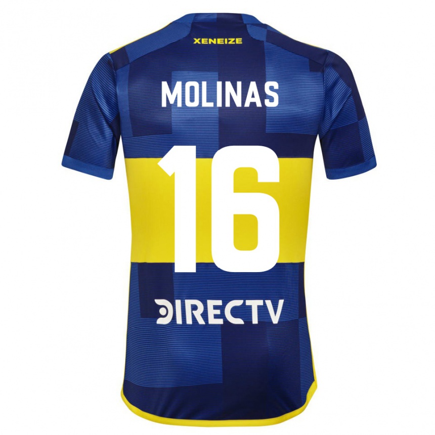 Niño Fútbol Camiseta Aaron Molinas #16 Azul Amarillo 1ª Equipación 2024/25 Argentina