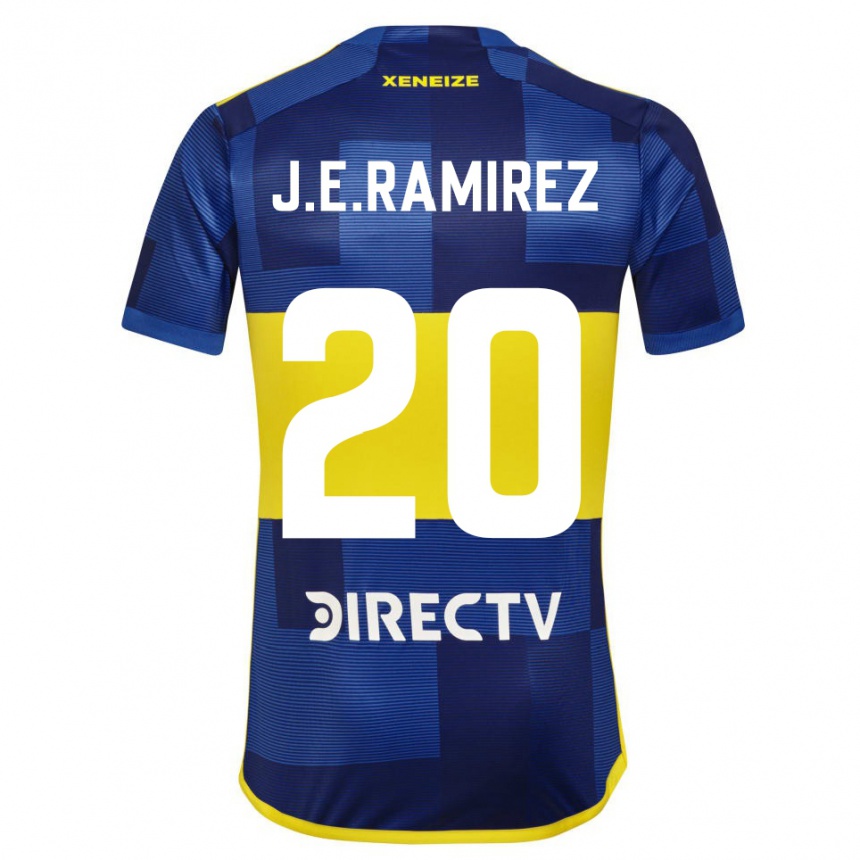 Niño Fútbol Camiseta Juan Edgardo Ramirez #20 Azul Amarillo 1ª Equipación 2024/25 Argentina