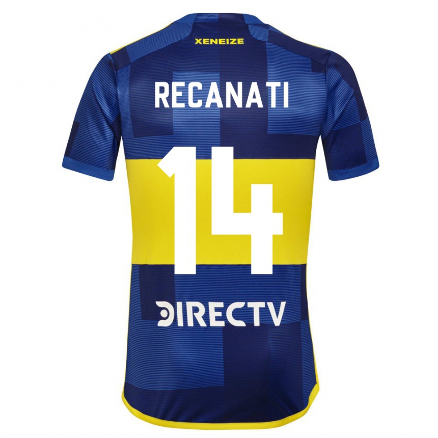 Niño Fútbol Camiseta Bianca Recanati #14 Azul Amarillo 1ª Equipación 2024/25 Argentina