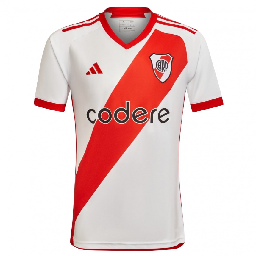 Niño Fútbol Camiseta Manuel Lanzini #10 Blanco Rojo 1ª Equipación 2024/25 Argentina