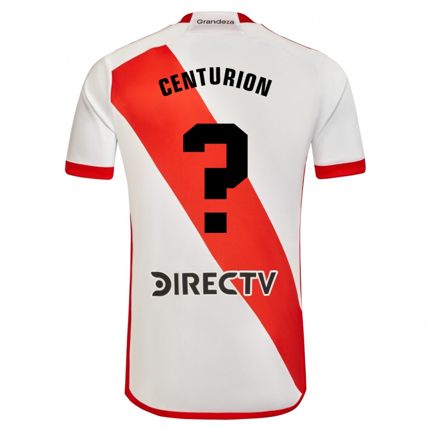 Niño Fútbol Camiseta Ezequiel Centurión #0 Blanco Rojo 1ª Equipación 2024/25 Argentina