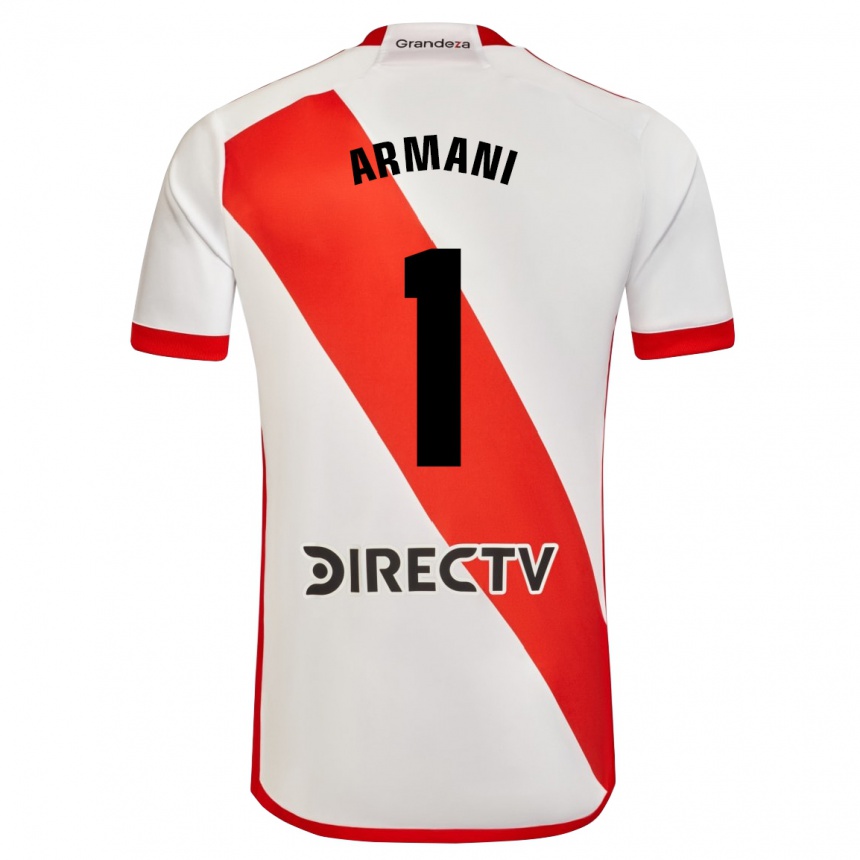 Niño Fútbol Camiseta Franco Armani #1 Blanco Rojo 1ª Equipación 2024/25 Argentina