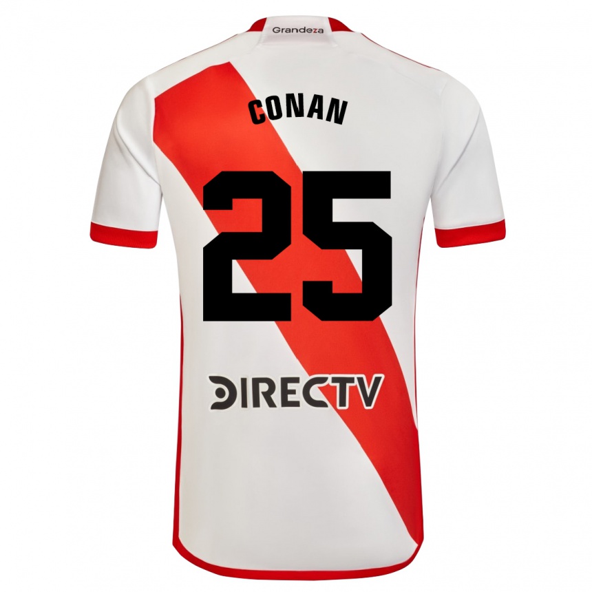 Niño Fútbol Camiseta Conan Ledesma #25 Blanco Rojo 1ª Equipación 2024/25 Argentina