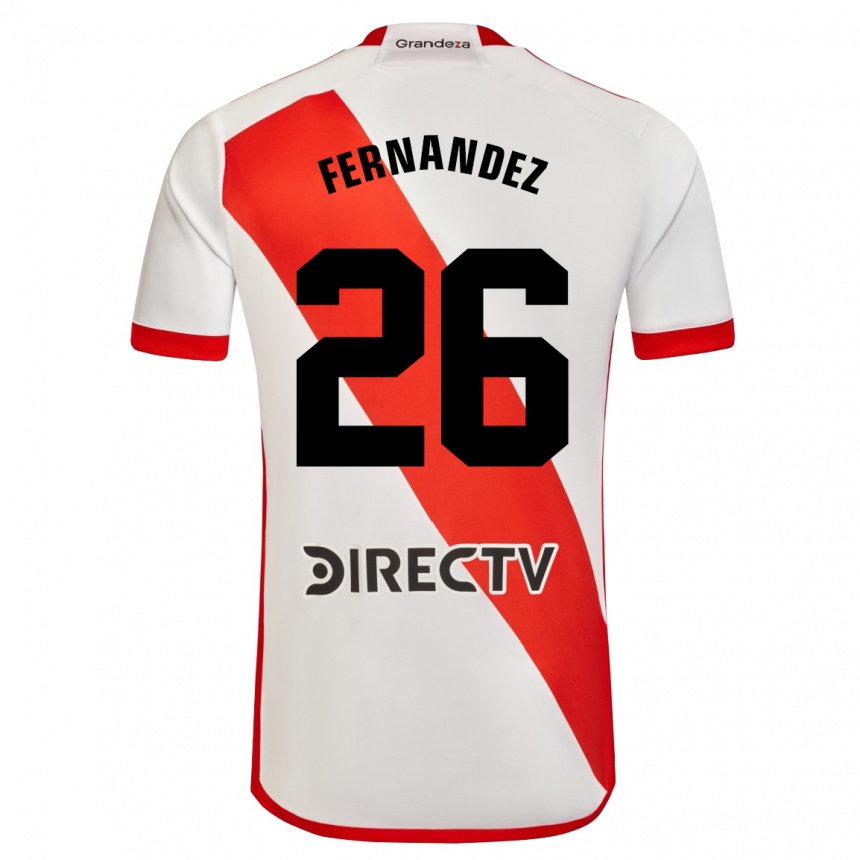 Niño Fútbol Camiseta Nacho Fernández #26 Blanco Rojo 1ª Equipación 2024/25 Argentina