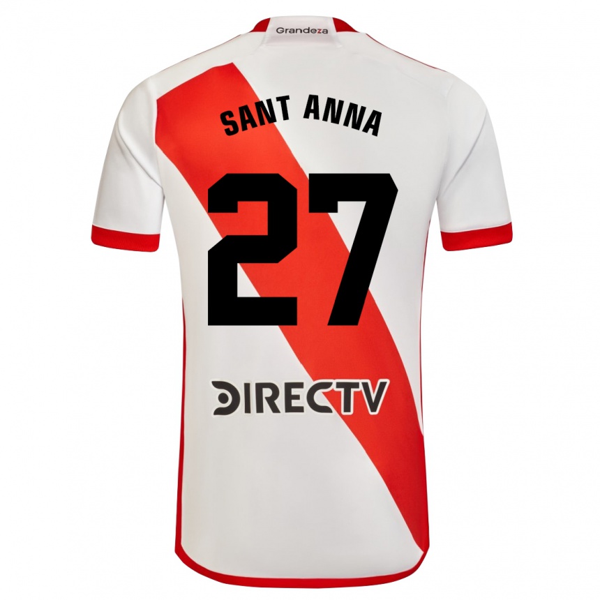 Niño Fútbol Camiseta Agustín Sant Anna #27 Blanco Rojo 1ª Equipación 2024/25 Argentina