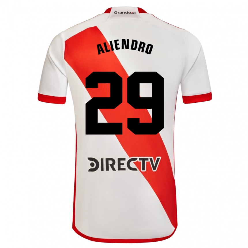 Niño Fútbol Camiseta Rodrigo Aliendro #29 Blanco Rojo 1ª Equipación 2024/25 Argentina