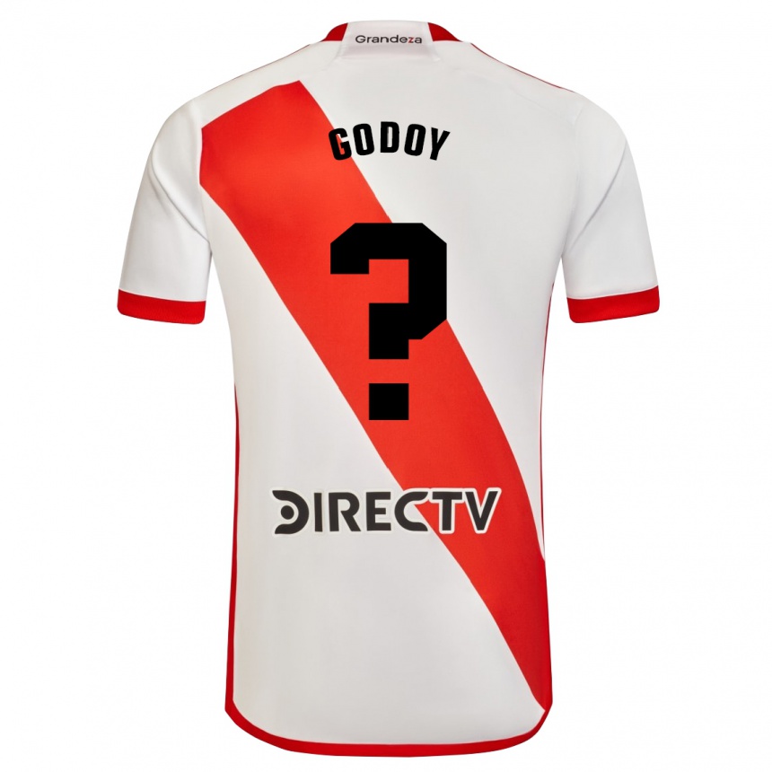 Niño Fútbol Camiseta Lautaro Godoy #0 Blanco Rojo 1ª Equipación 2024/25 Argentina