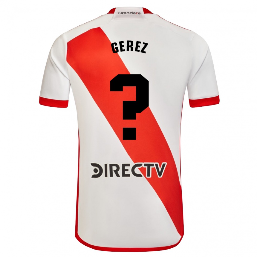 Niño Fútbol Camiseta Dylan Gerez #0 Blanco Rojo 1ª Equipación 2024/25 Argentina