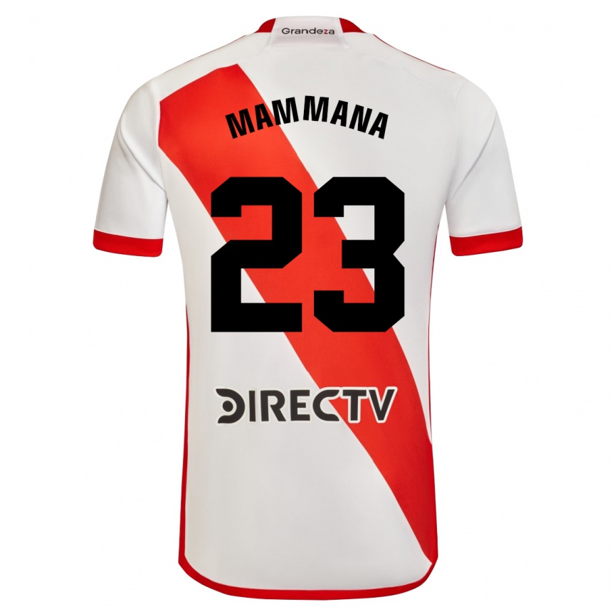 Niño Fútbol Camiseta Emanuel Mammana #23 Blanco Rojo 1ª Equipación 2024/25 Argentina