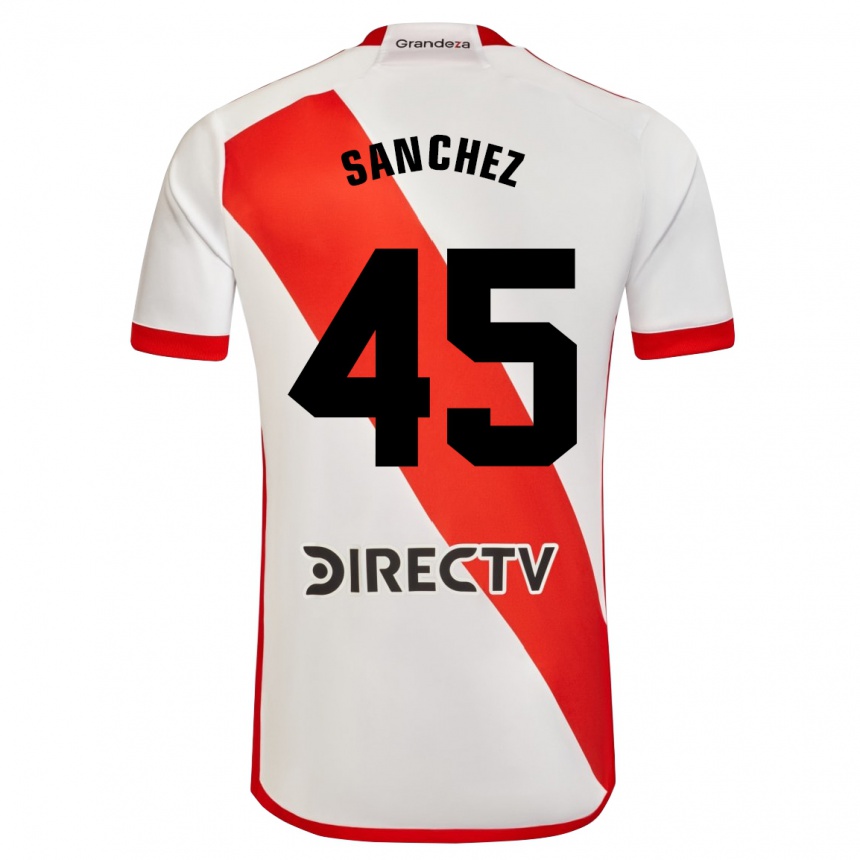 Niño Fútbol Camiseta Sebastián Sánchez #45 Blanco Rojo 1ª Equipación 2024/25 Argentina