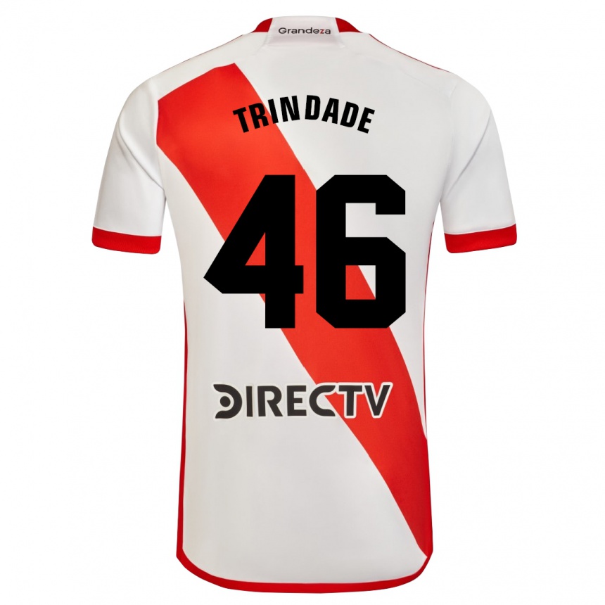 Niño Fútbol Camiseta Gonzalo Trindade #46 Blanco Rojo 1ª Equipación 2024/25 Argentina