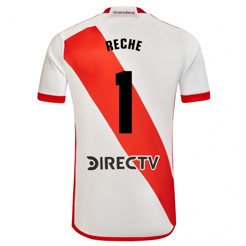 Niño Fútbol Camiseta Abril Reche #1 Blanco Rojo 1ª Equipación 2024/25 Argentina