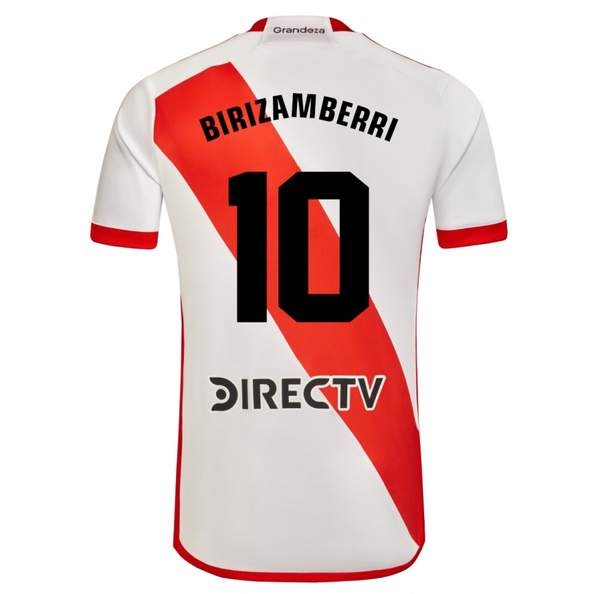 Niño Fútbol Camiseta María Carolina Birizamberri Rivero #10 Blanco Rojo 1ª Equipación 2024/25 Argentina