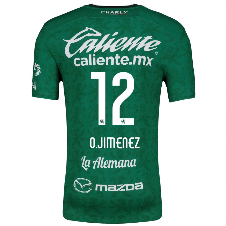 Niño Fútbol Camiseta Óscar Jiménez #12 Verde Blanco 1ª Equipación 2024/25 Argentina