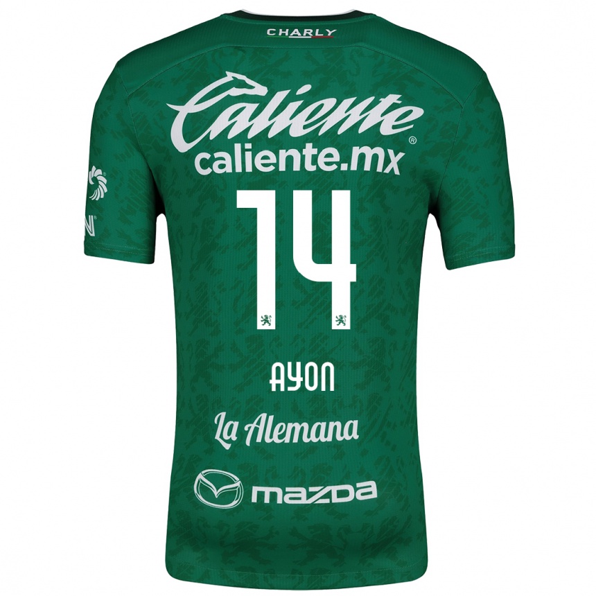 Niño Fútbol Camiseta Ettson Ayón #14 Verde Blanco 1ª Equipación 2024/25 Argentina