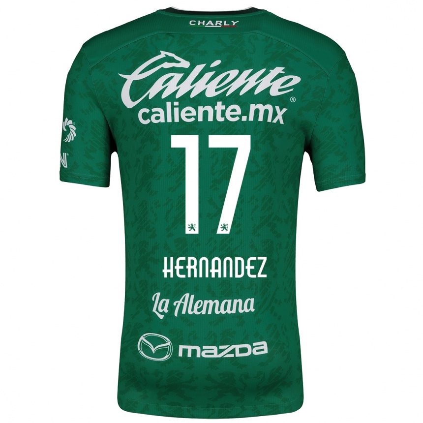 Niño Fútbol Camiseta Daniel Hernández #17 Verde Blanco 1ª Equipación 2024/25 Argentina