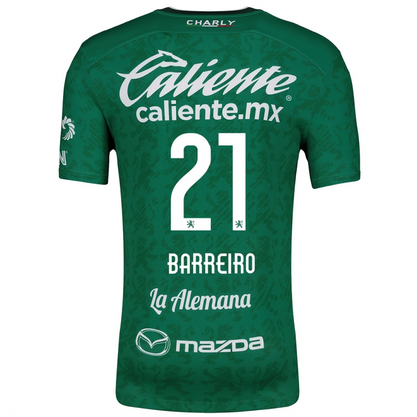 Niño Fútbol Camiseta Stiven Barreiro #21 Verde Blanco 1ª Equipación 2024/25 Argentina