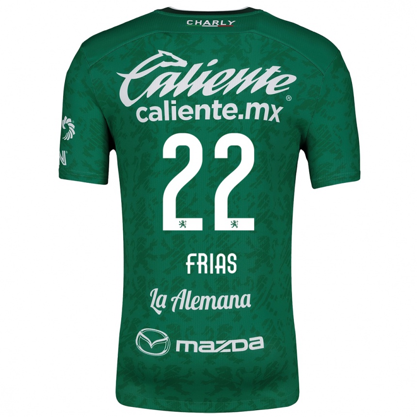 Niño Fútbol Camiseta Adonis Frías #22 Verde Blanco 1ª Equipación 2024/25 Argentina