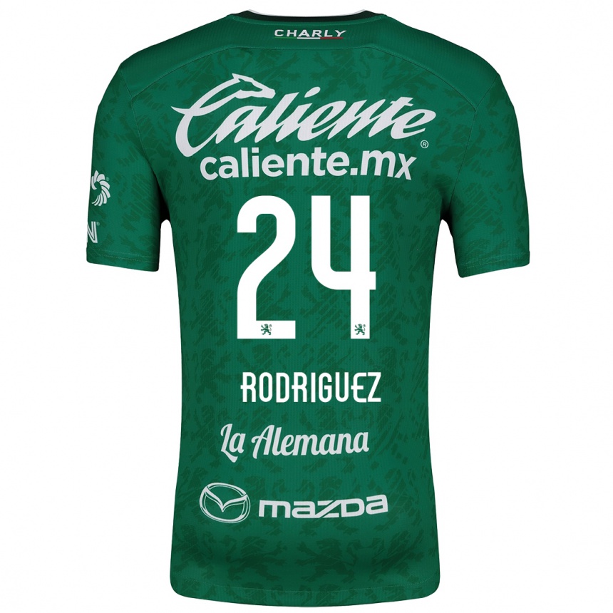 Niño Fútbol Camiseta Osvaldo Rodríguez #24 Verde Blanco 1ª Equipación 2024/25 Argentina