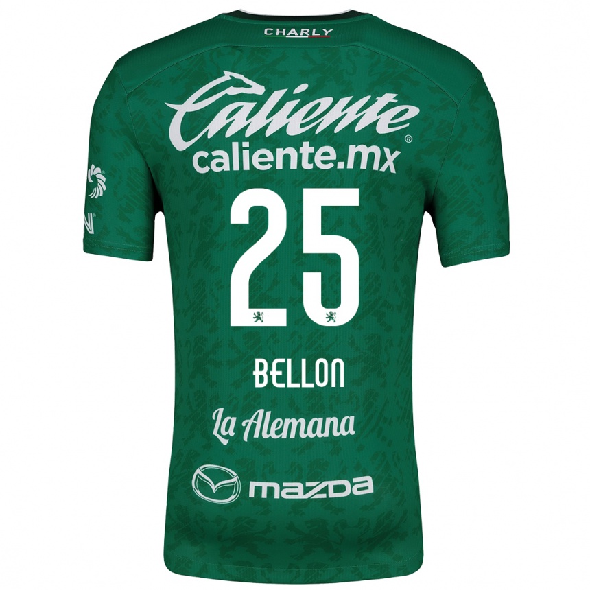 Niño Fútbol Camiseta Paul Bellón #25 Verde Blanco 1ª Equipación 2024/25 Argentina