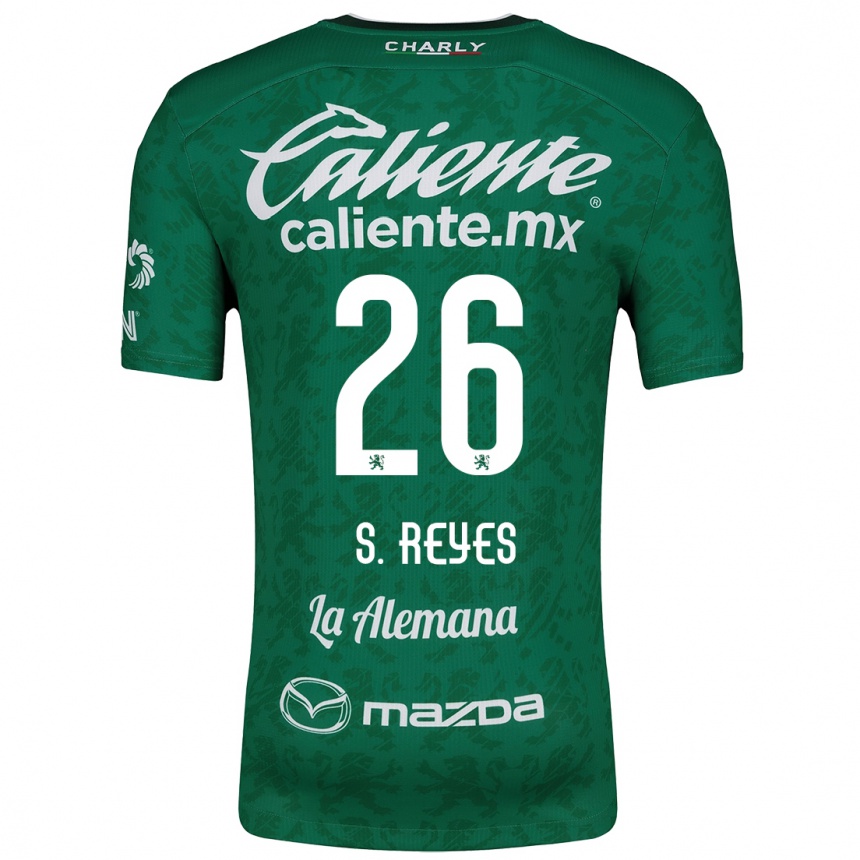 Niño Fútbol Camiseta Salvador Reyes #26 Verde Blanco 1ª Equipación 2024/25 Argentina