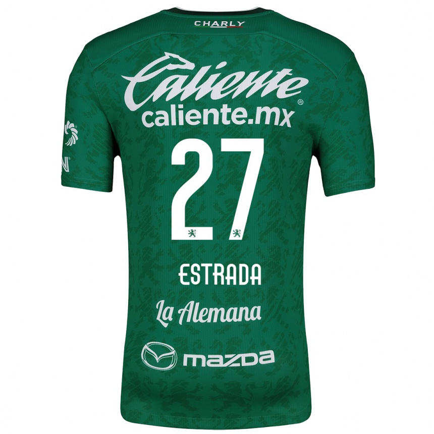 Niño Fútbol Camiseta Ángel Estrada #27 Verde Blanco 1ª Equipación 2024/25 Argentina