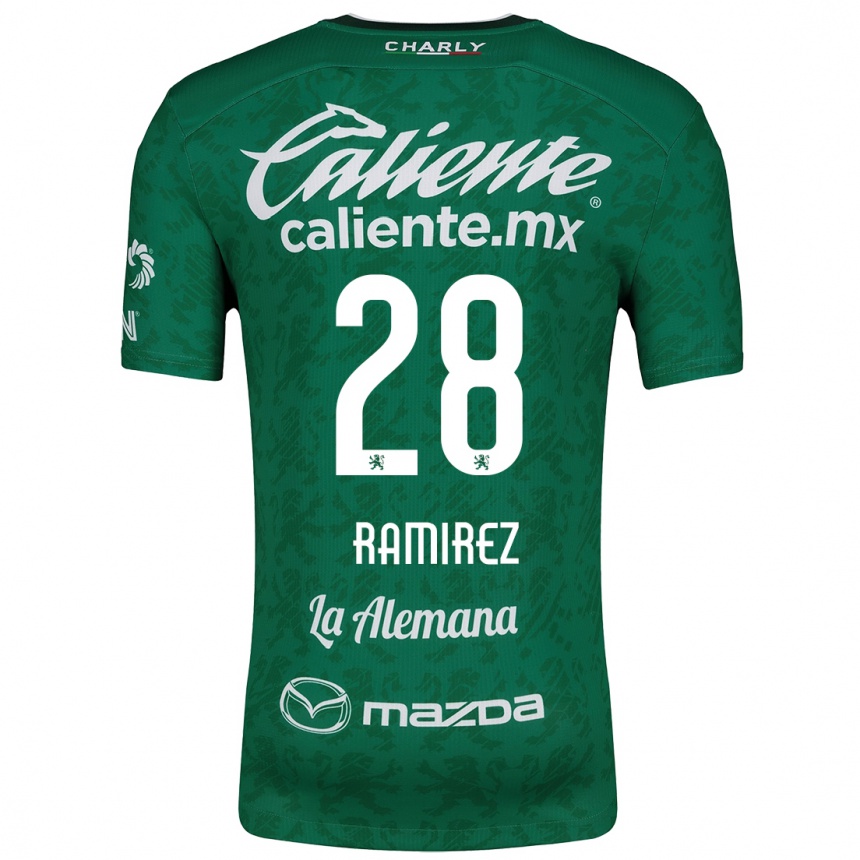 Niño Fútbol Camiseta David Ramírez #28 Verde Blanco 1ª Equipación 2024/25 Argentina