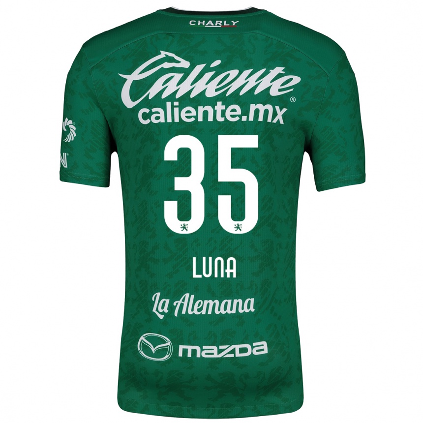 Niño Fútbol Camiseta Diego Luna #35 Verde Blanco 1ª Equipación 2024/25 Argentina