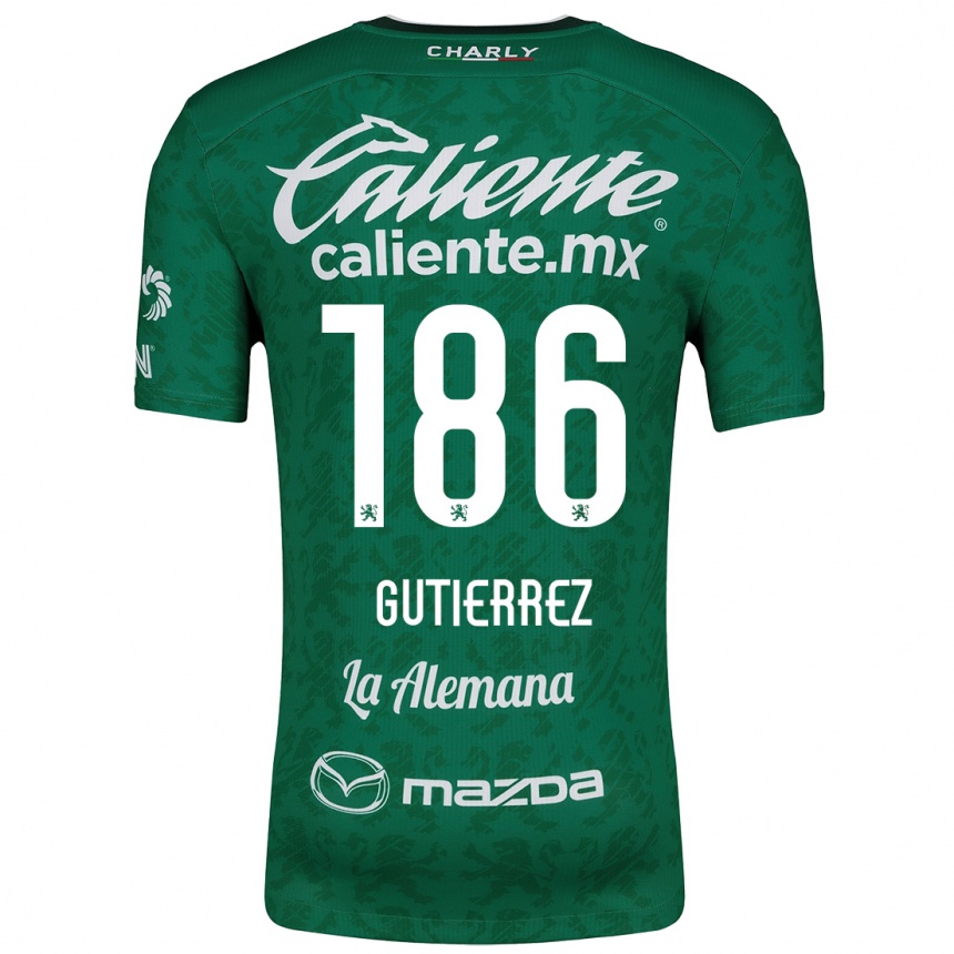 Niño Fútbol Camiseta Alan Gutiérrez #186 Verde Blanco 1ª Equipación 2024/25 Argentina