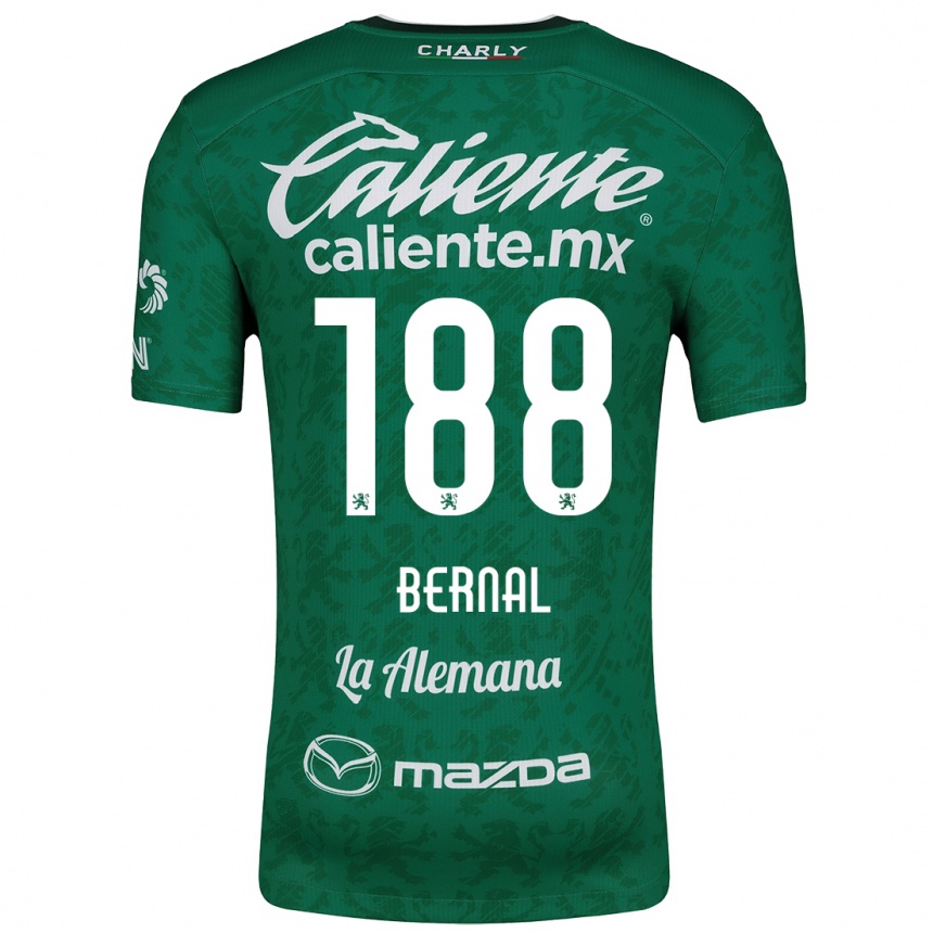 Niño Fútbol Camiseta Juan Bernal #188 Verde Blanco 1ª Equipación 2024/25 Argentina