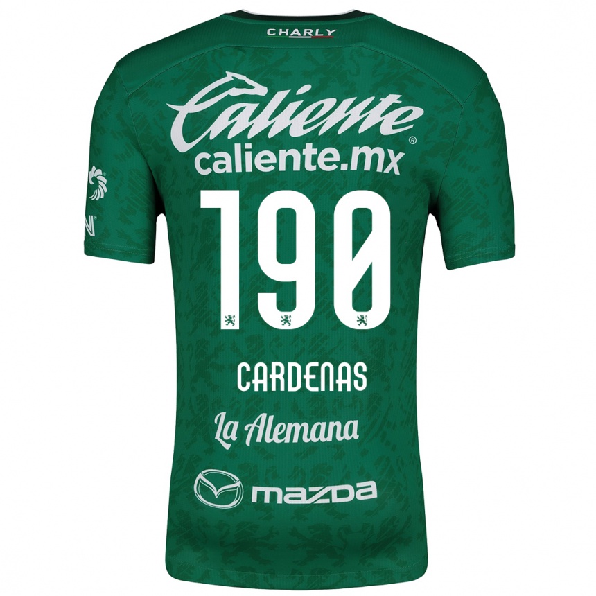 Niño Fútbol Camiseta Emilio Cárdenas #190 Verde Blanco 1ª Equipación 2024/25 Argentina