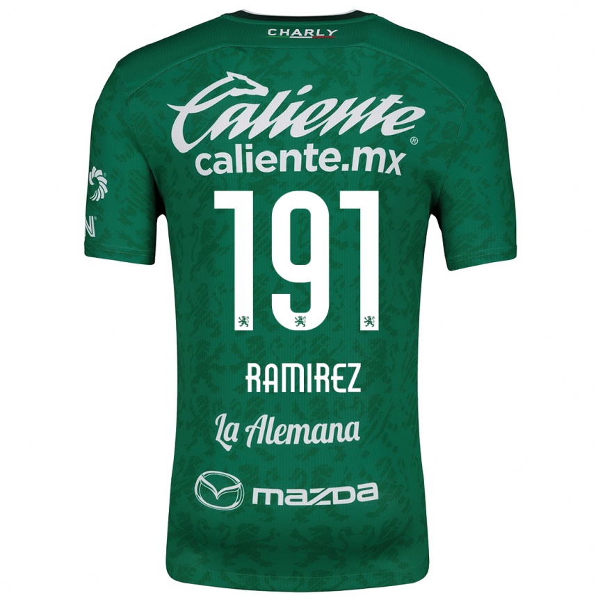 Niño Fútbol Camiseta Ian Ramírez #191 Verde Blanco 1ª Equipación 2024/25 Argentina