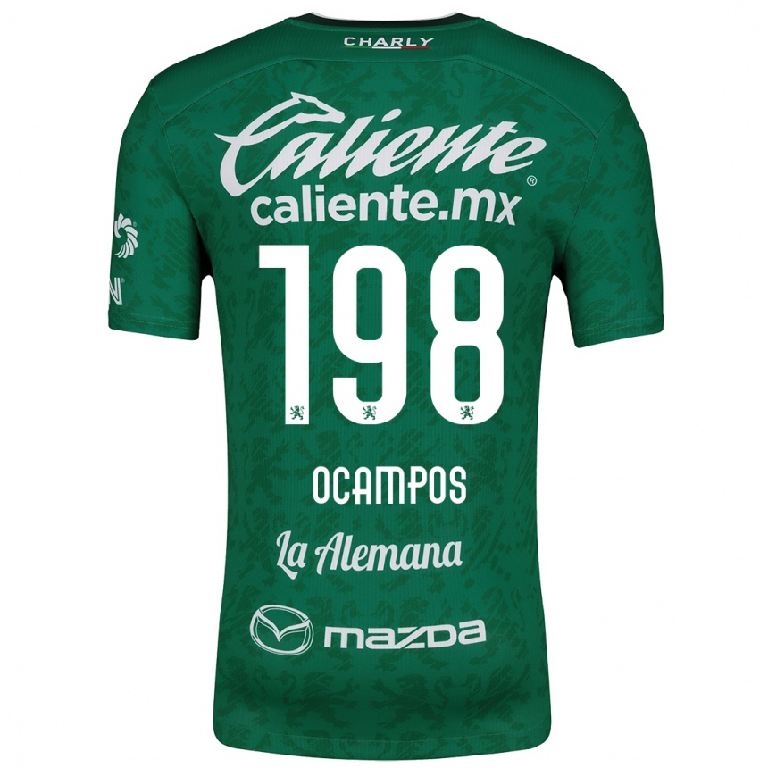 Niño Fútbol Camiseta Omar Ocampos #198 Verde Blanco 1ª Equipación 2024/25 Argentina