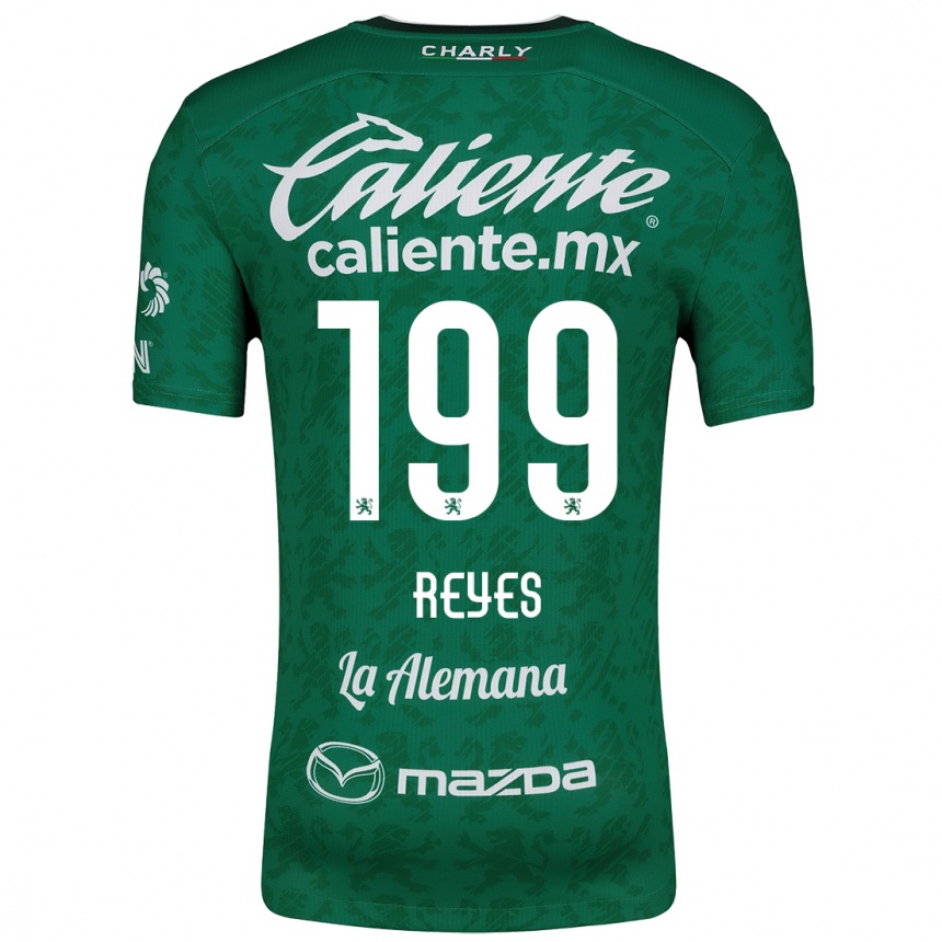 Niño Fútbol Camiseta Jonathan Reyes #199 Verde Blanco 1ª Equipación 2024/25 Argentina