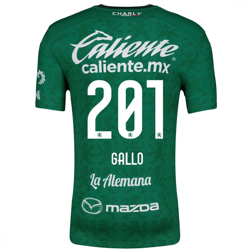 Niño Fútbol Camiseta Andrés Gallo #201 Verde Blanco 1ª Equipación 2024/25 Argentina