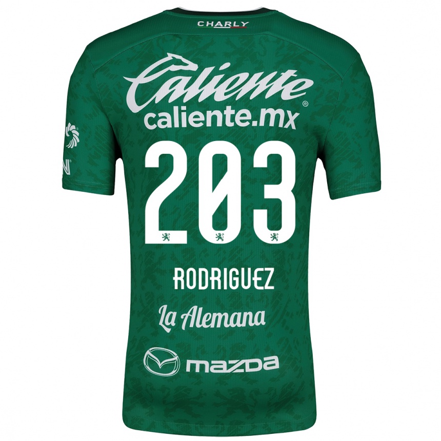 Niño Fútbol Camiseta César Rodríguez #203 Verde Blanco 1ª Equipación 2024/25 Argentina