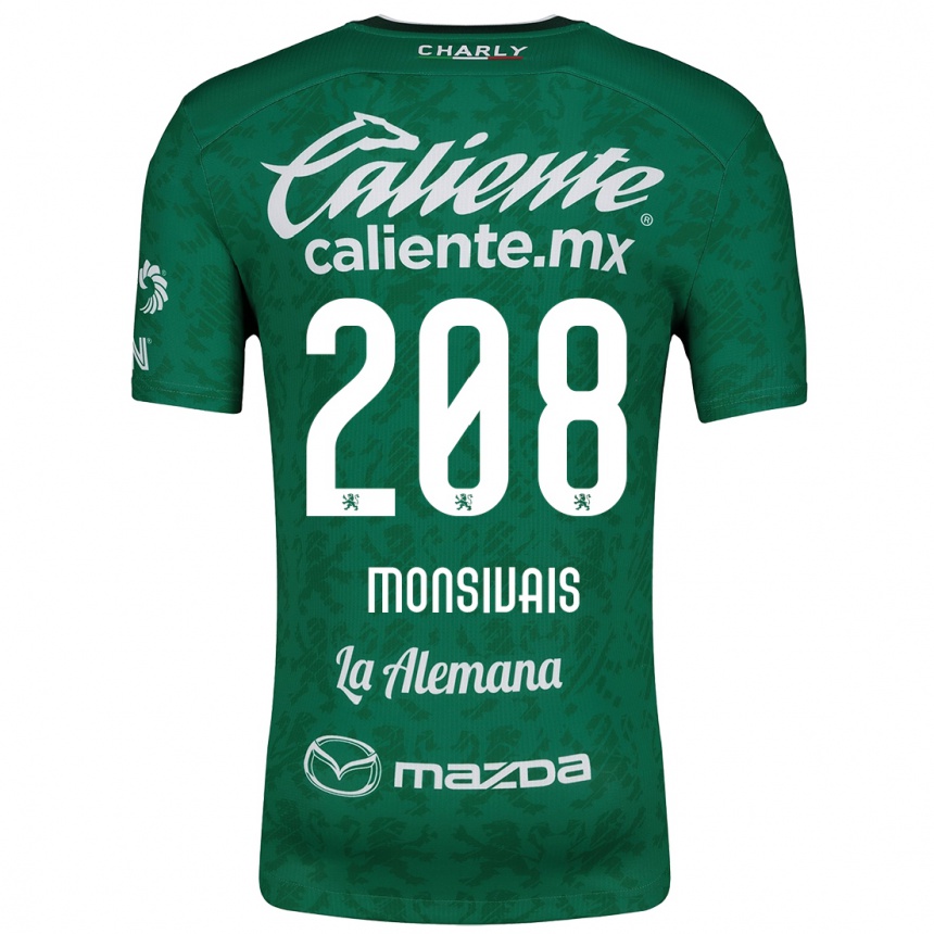 Niño Fútbol Camiseta Daniel Monsivaís #208 Verde Blanco 1ª Equipación 2024/25 Argentina