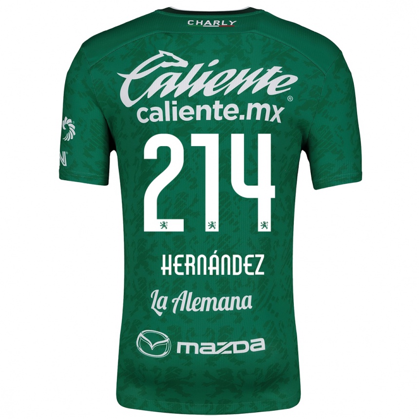 Niño Fútbol Camiseta Iván Hernández #214 Verde Blanco 1ª Equipación 2024/25 Argentina