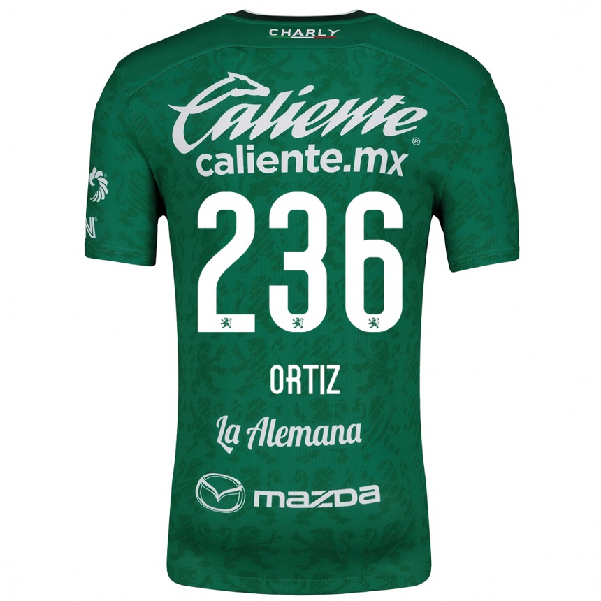 Niño Fútbol Camiseta Youssef Ortiz #236 Verde Blanco 1ª Equipación 2024/25 Argentina